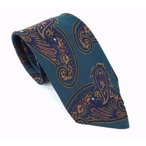Robert Talbott Best of Class Green & Brown Paisley Silk Neck Tie - Italy / USA